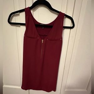 Maroon Express Zipper Front Tank Top Sz Small